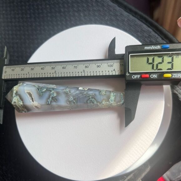 Moss Agate‎ Crystal Meditation Wand (#9) - Picture 9 of 11